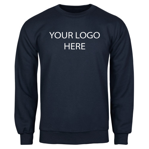 Navy Fleece Crew-Blank Logo
