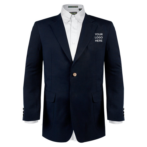 Navy Classic Blazer-Blank Logo