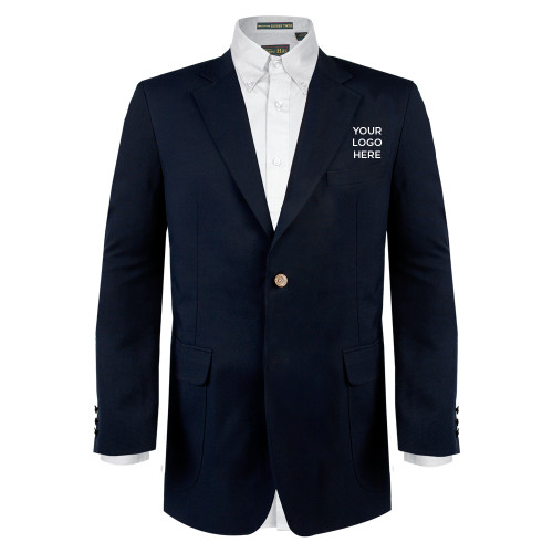 Navy Classic Blazer Long-Blank Logo