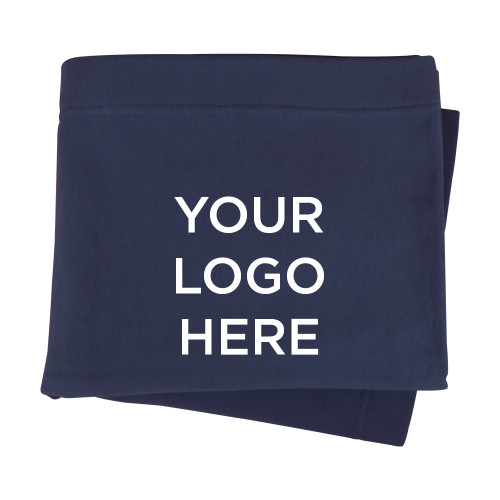 Navy Sweatshirt Blanket-Blank Logo