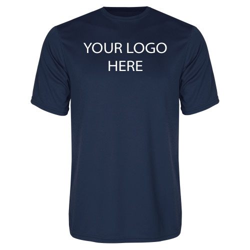 Navy Performance Tee-Blank Logo