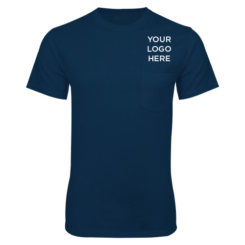 Navy T-Shirt w/Pocket-Blank Logo