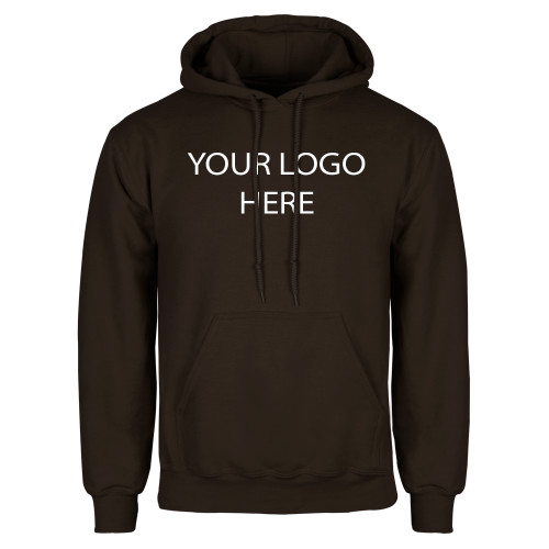 Brown Fleece Hoodie-Blank Logo