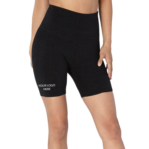 Beyond Yoga Womens Darkest Night Spacedye High Waisted Biker Short -Blank Logo