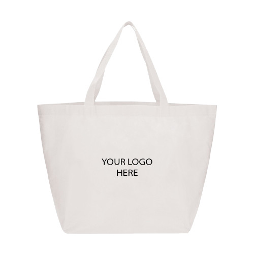 Yaya Non Woven White Shopper Tote-Blank Logo