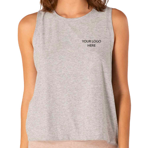 Beyond Yoga Womens Silver Mist Featherweight Balanced Muscle Tank -Blank Logo