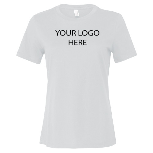 Bella + Canvas Womens White Relaxed Cotton T Shirt-Blank Logo