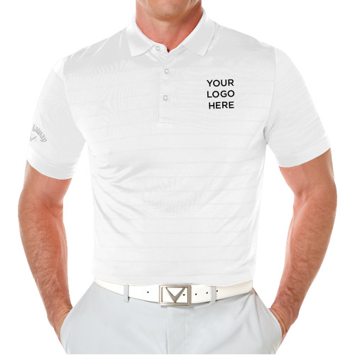 Callaway White Opti Vent Polo-Blank Logo