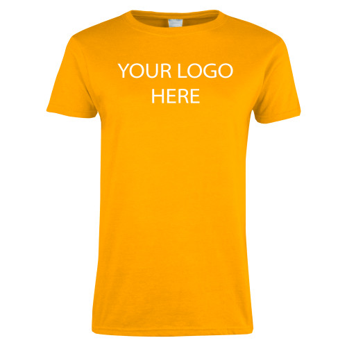 Womens Gold Short Sleeve Tee-Blank Logo