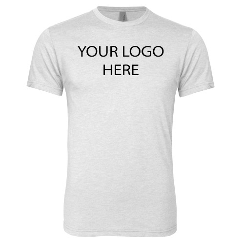 Next Level Heather White Triblend Tee-Blank Logo