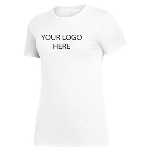 Adidas Womens White Amplifier Tee-Blank Logo