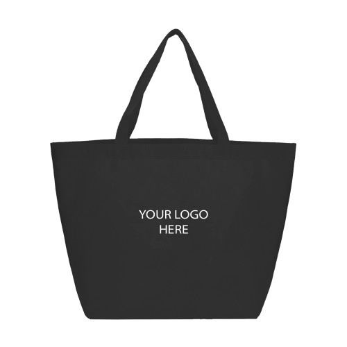 Yaya Non Woven Black Shopper Tote-Blank Logo