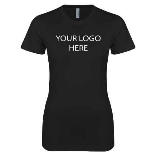 Next Level Womens Black Boyfriend Tee-Blank Logo