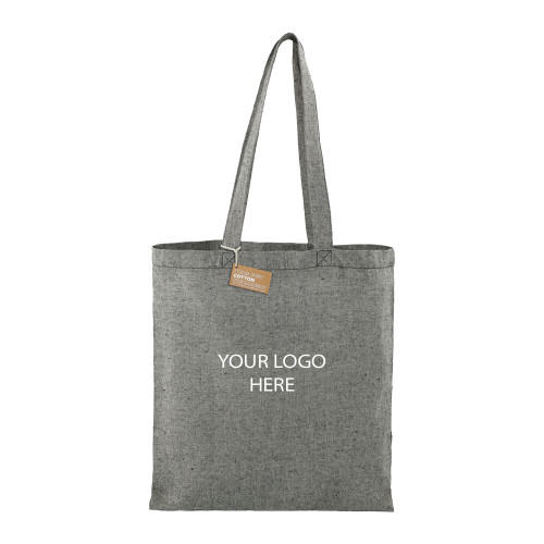 Recycled Cotton Twill Black Tote-Blank Logo