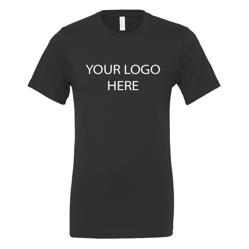 Bella + Canvas Black Jersey Cotton T Shirt-Blank Logo