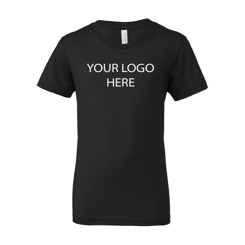 Bella + Canvas Youth Black Jersey T Shirt-Blank Logo