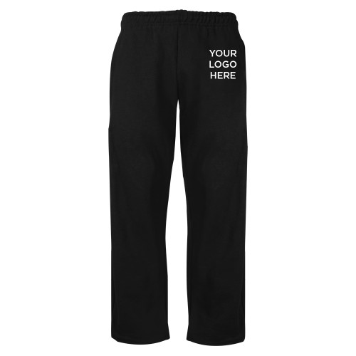 Black Fleece Open Bottom Pant-Blank Logo