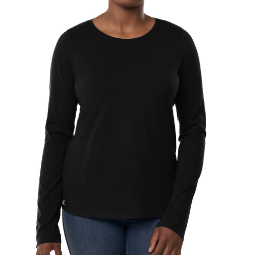 Fall Rush Ladies Black Long Sleeve Tee-Blank Logo