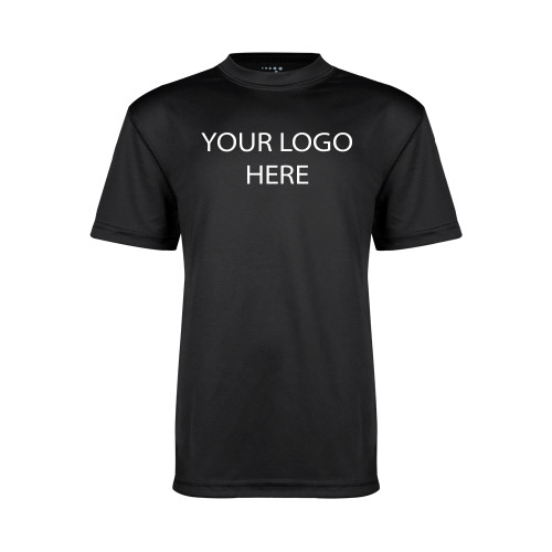 Youth Performance Black Tee-Blank Logo