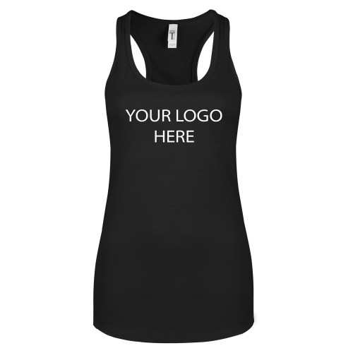 Next Level Womens Black Racerback Tank -Blank Logo