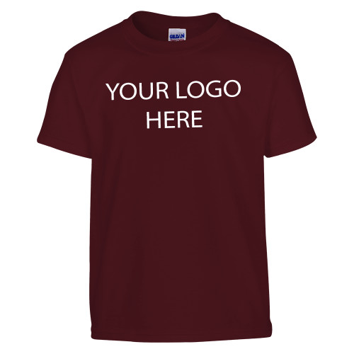 Youth Maroon T Shirt-Blank Logo