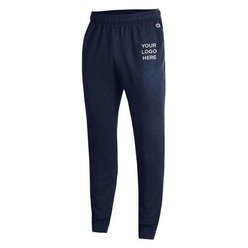Champion Navy Powerblend Fleece Jogger-Blank Logo
