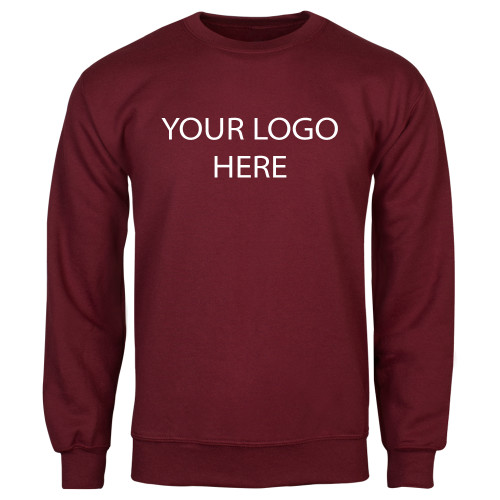 Maroon Fleece Crew-Blank Logo