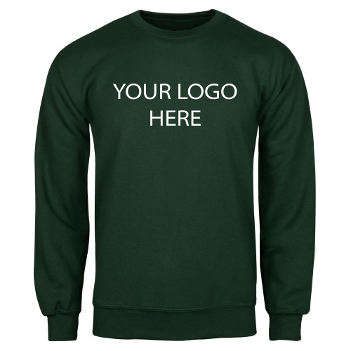 Dark Green Fleece Crew-Blank Logo