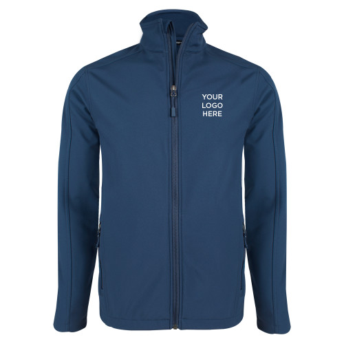 Navy Softshell Jacket-Blank Logo