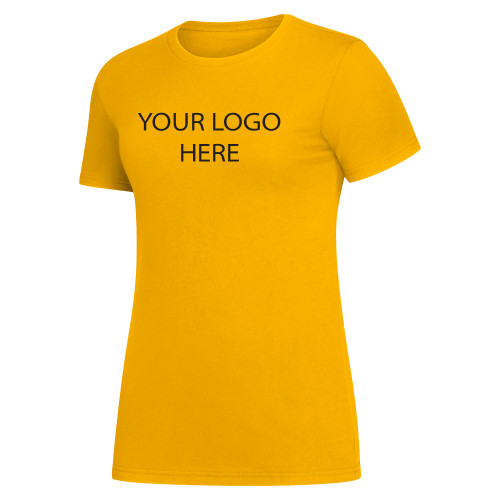 Adidas Womens Collegiate Gold Amplifier Tee-Blank Logo
