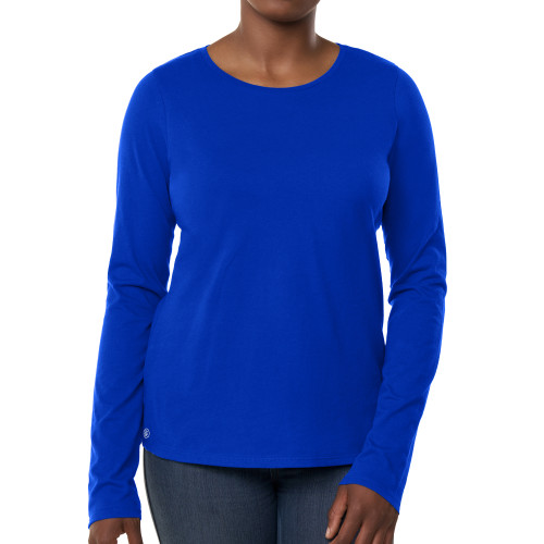 Fall Rush Ladies Royal Blue Long Sleeve Tee-Blank Logo