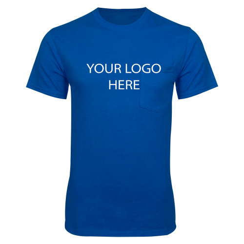 Royal T Shirt w/Pocket-Blank Logo