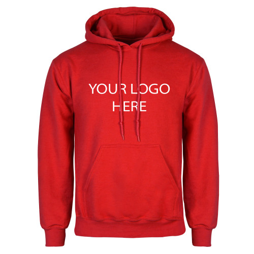 Red Fleece Hoodie-Blank Logo