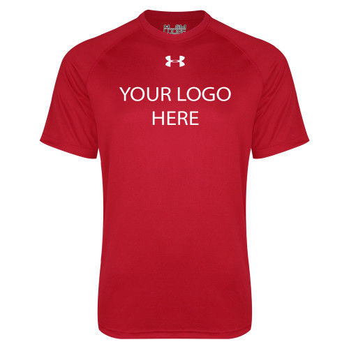 Under Armour Red Tech Tee-Blank Logo