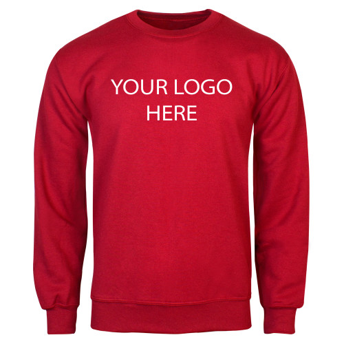 Red Fleece Crew-Blank Logo