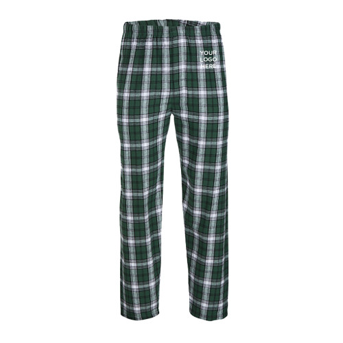 Boxercraft Green/White Unisex Flannel Pajama Pant-Blank Logo