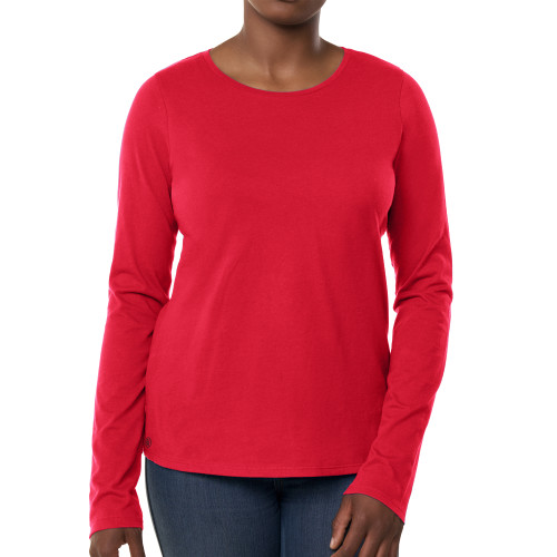 Fall Rush Ladies Red Long Sleeve Tee-Blank Logo