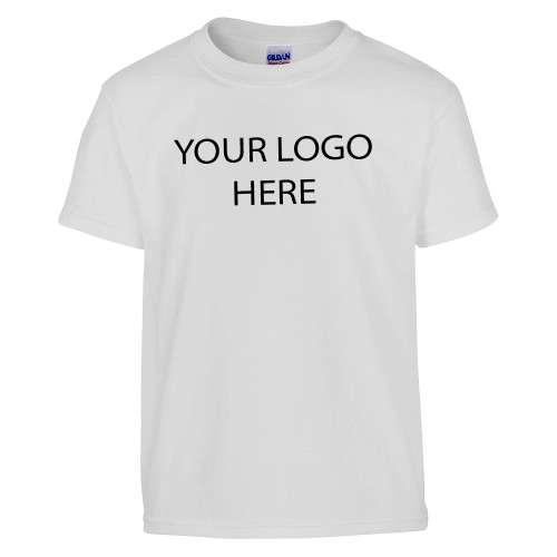 Youth White T Shirt-Blank Logo