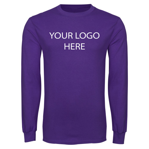 Purple Long Sleeve T Shirt-Blank Logo