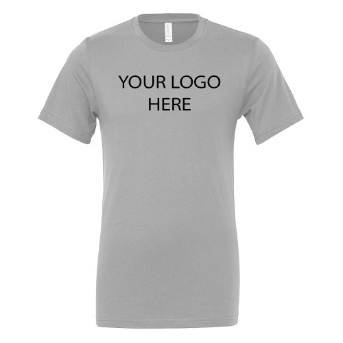 Bella + Canvas Ash Grey Jersey Cotton T Shirt-Blank Logo