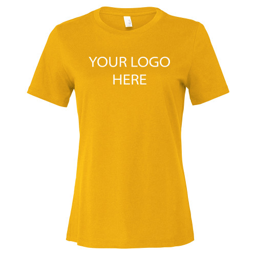 Bella + Canvas Womens Gold Relaxed Cotton T Shirt-Blank Logo