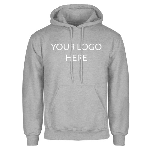 Grey Fleece Hoodie-Blank Logo