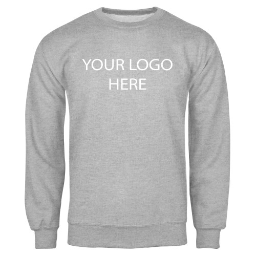 Grey Fleece Crew-Blank Logo