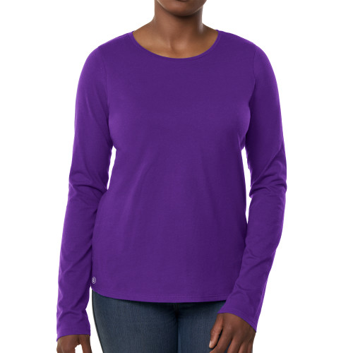 Fall Rush Ladies Purple Long Sleeve Tee-Blank Logo