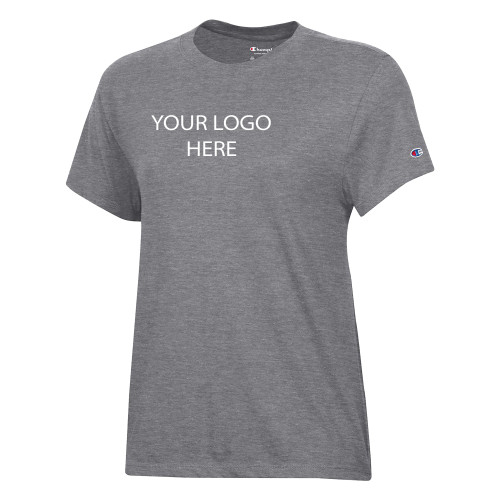 Champion Womens Granite Heather Core Short Sleeve Tee-Blank Logo