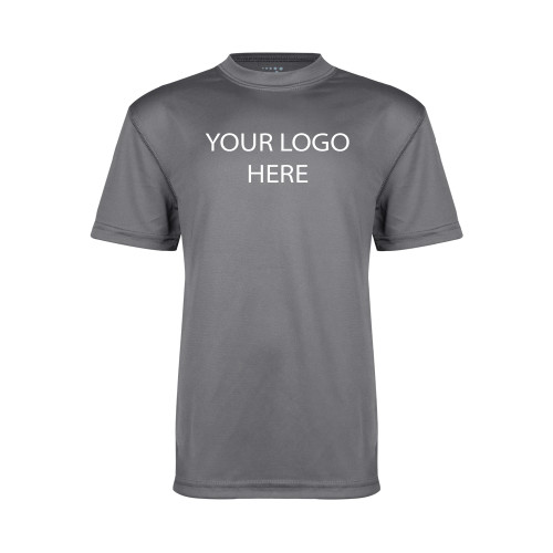 Youth Performance Grey Concrete Tee-Blank Logo