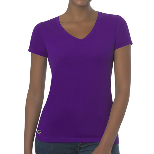 Fall Rush Ladies Purple V Neck Tee-Blank Logo