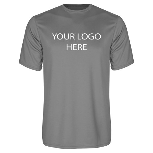 Grey Concrete Performance Tee-Blank Logo