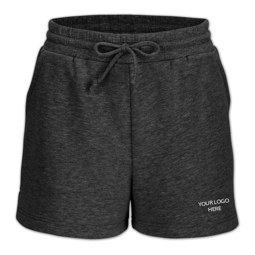 Boxercraft Womens Charcoal Heather Fleece Short-Blank Logo