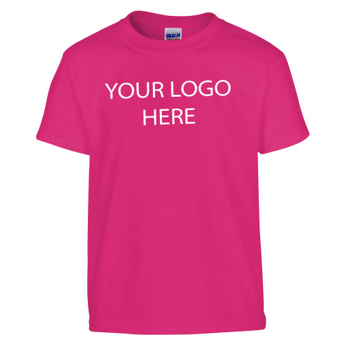 Youth Hot Pink T Shirt-Blank Logo